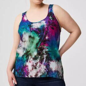 Torrid hi low challis tank top bright galaxy cosmo